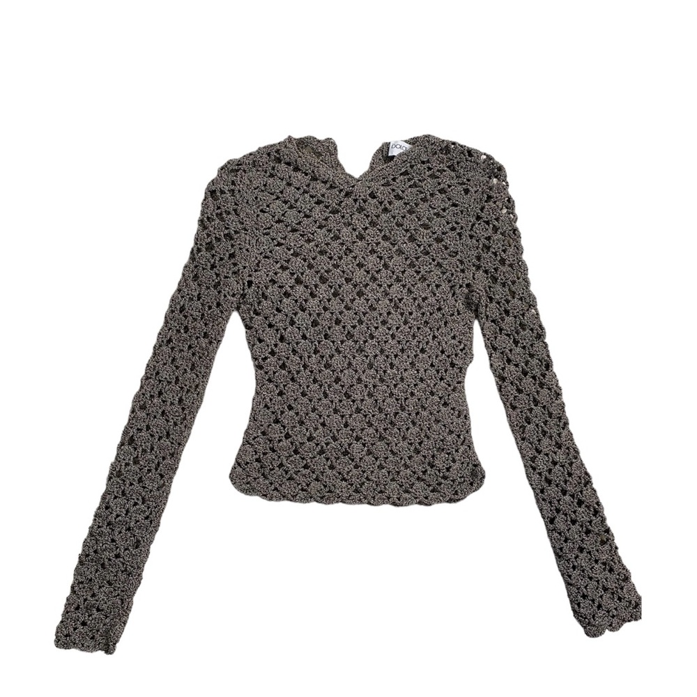 Vintage Dolce & Gabbana Crochet Knit cropped long sleeve top